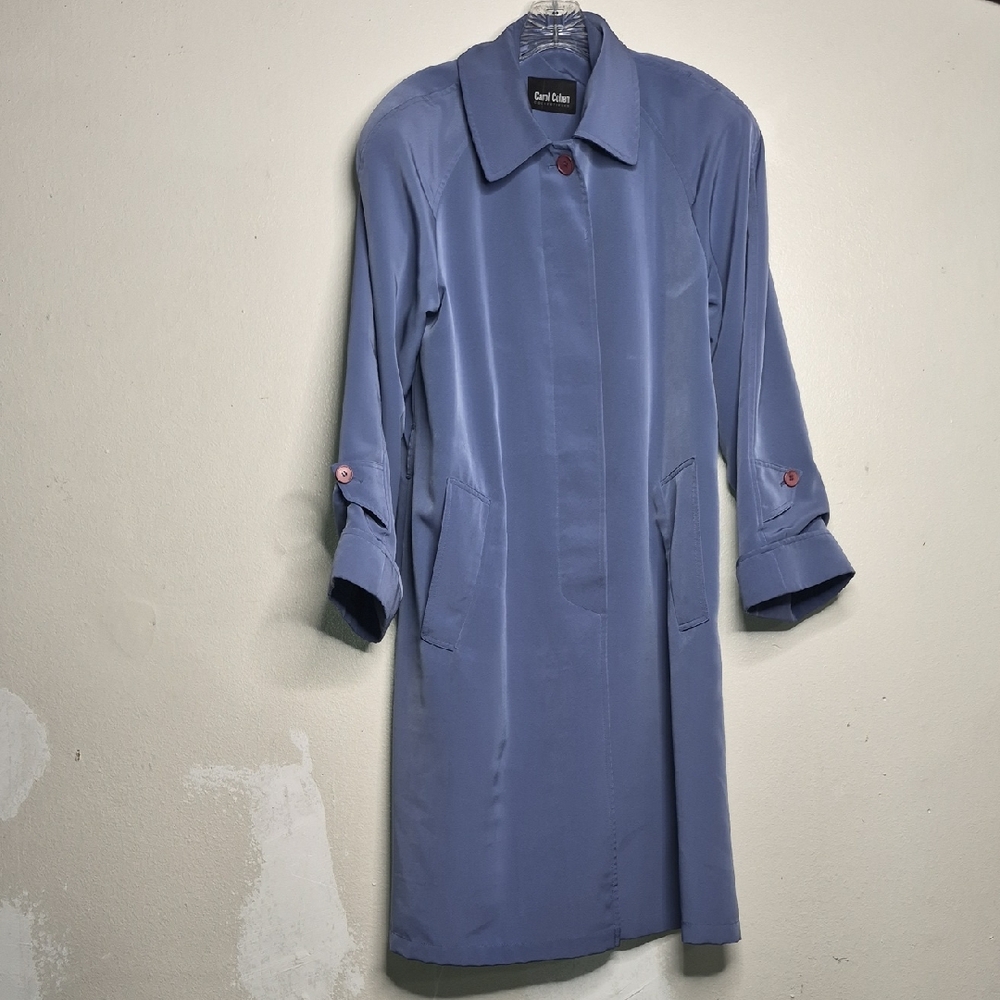 Dusty Blue Lightweight Trench Coat